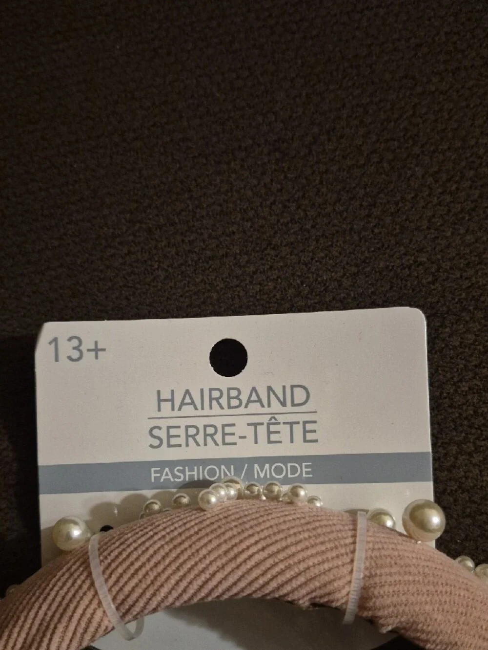 Pearl-Embellished Pink Padded Hairband Ny Hairband -Serre SZ 13+